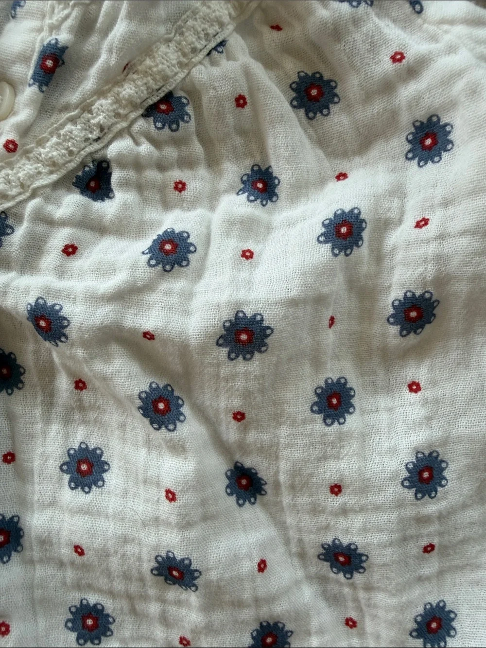 Old Navy Toddler Girls' Cream Floral Button-Front Top 18-24M